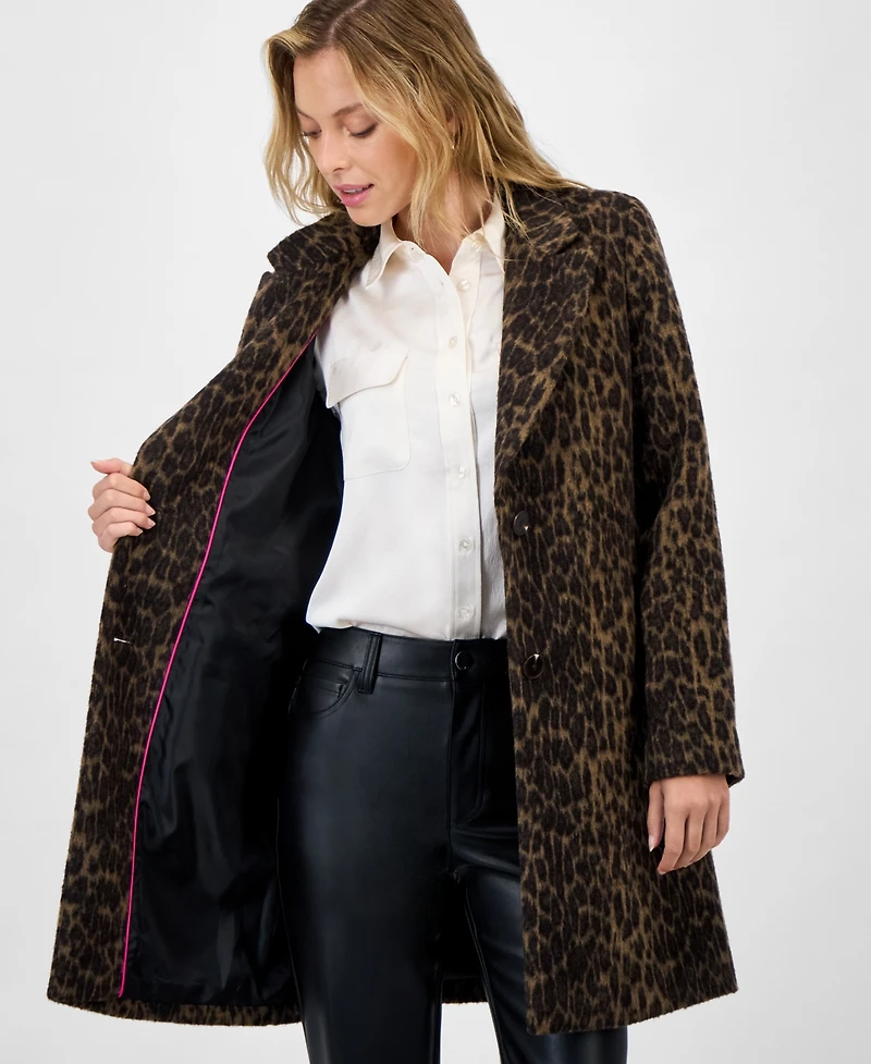 Cece Women's Single-Breasted Animal-Print Coat