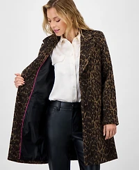 Cece Women's Single-Breasted Animal-Print Coat