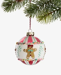 Holiday Lane Gingerbread Village Glass Ball Ornament, Macy's Exclusive