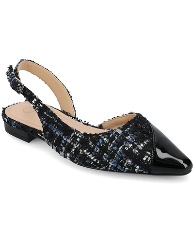 Journee Collection Women's Daphnne Slingback Pointed Cap Toe Flats