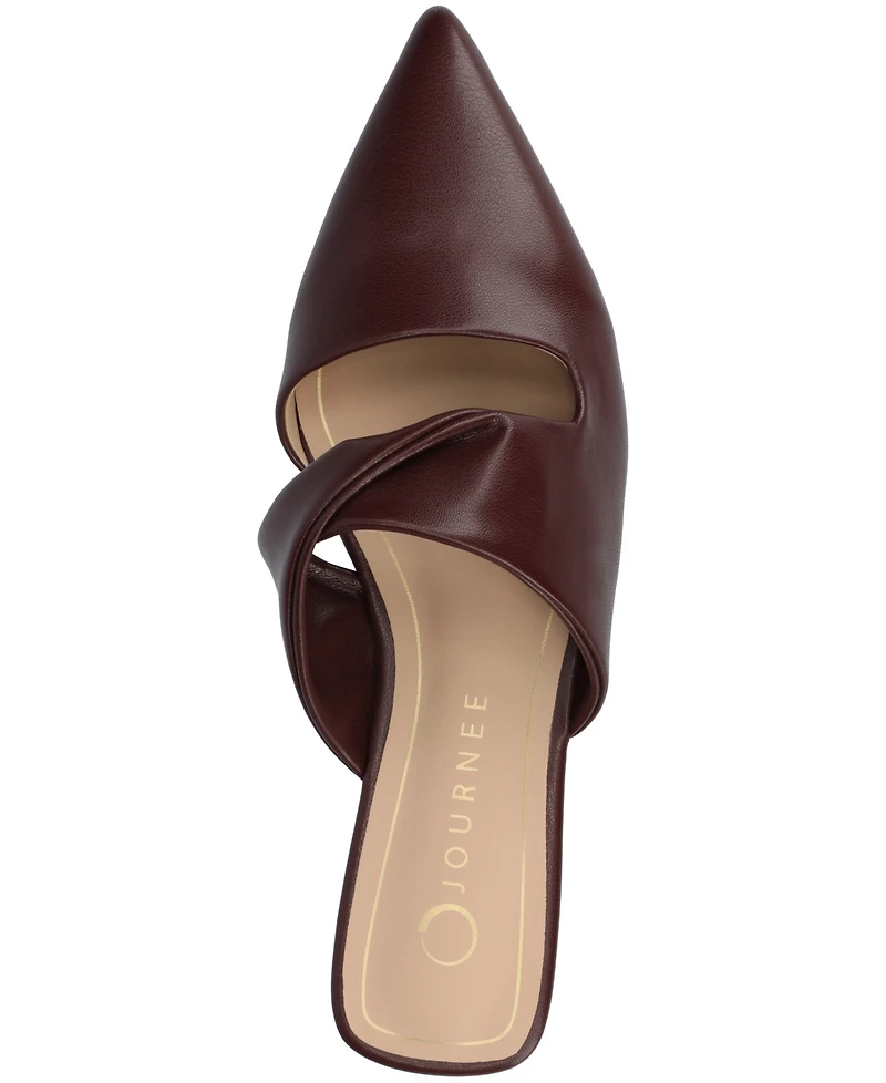 Journee Collection Women's Ennis Pointed Toe Mule Flats