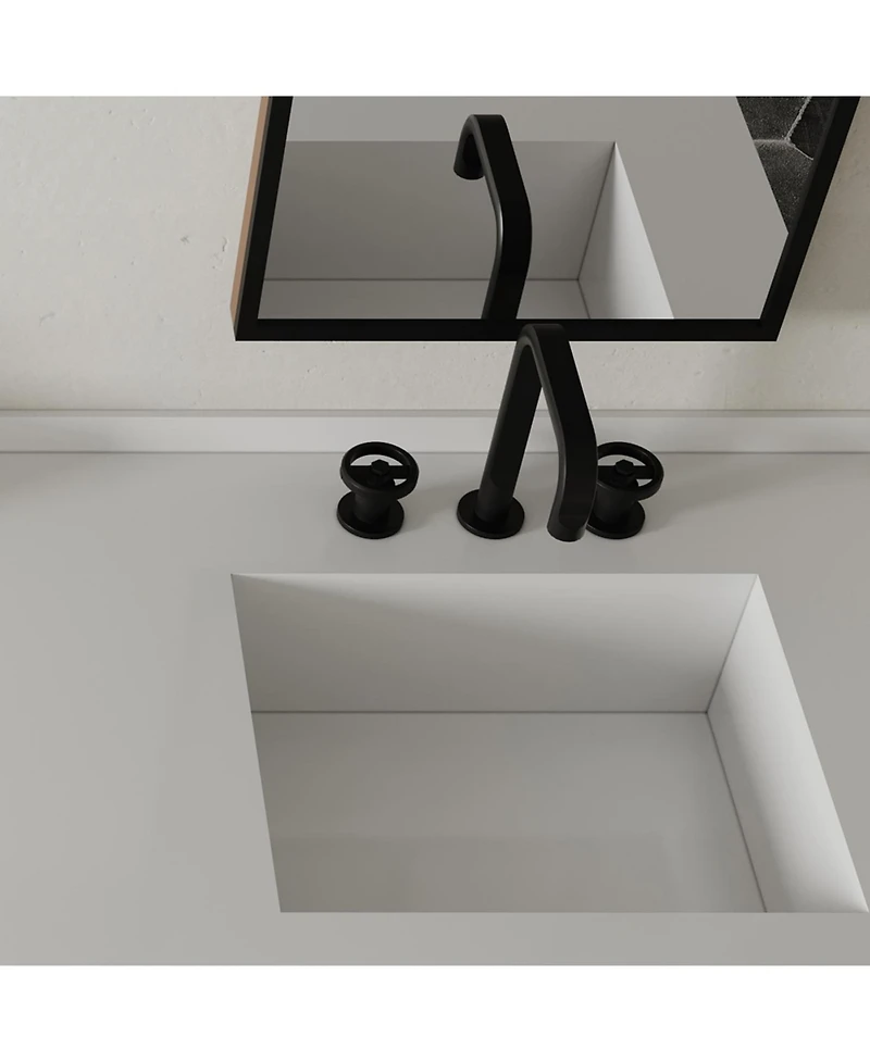 Industry Style 8 in. Widespread Double Handle High-Arc Bathroom Faucet Water-Saving With Drain Kit in Matte Black