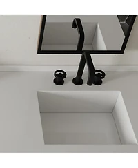 Industry Style 8 in. Widespread Double Handle High-Arc Bathroom Faucet Water-Saving With Drain Kit in Matte Black