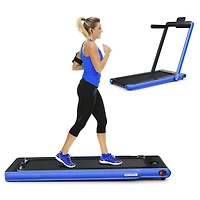 2-in-1 Electric Motorized Folding Treadmill with Dual Display, Speaker & Compact Design for Home Workouts