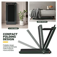 2-in-1 Electric Motorized Folding Treadmill with Dual Display, Speaker & Compact Design for Home Workouts