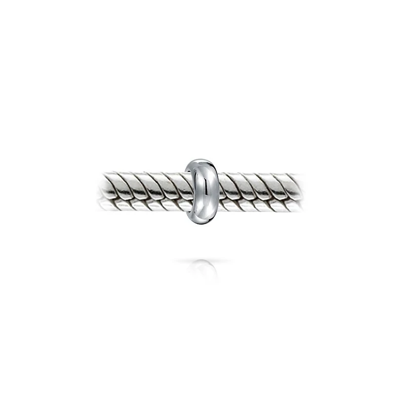 Bling Jewelry Set of 2 Clasp Spacer Charm Rubber Stopper Bead Sterling Silver for Bracelet