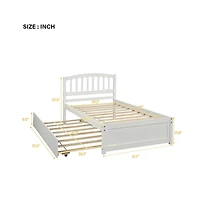 Space-Saving Bed with Trundle for Guest Room or Kids Room