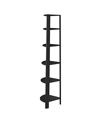 Wooden 5-Tier Corner Bookshelf – Space-Efficient Display Stand for Home or Office