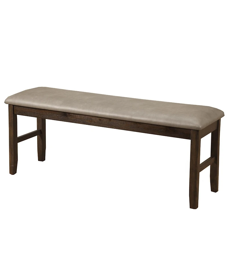 Faux Leather Distressed Upholstery Dining Bench