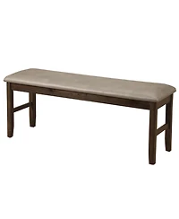 Faux Leather Distressed Upholstery Dining Bench