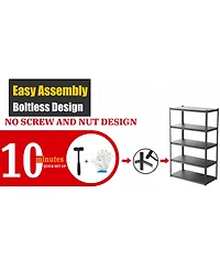 5 Tier Heavy Duty Metal Storage Shelves,Easy to Assemble,Adjustable