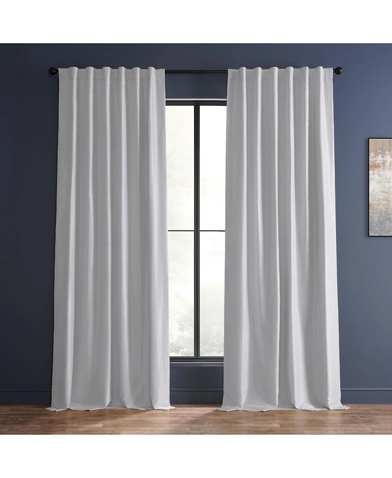Half Price Drapes Ice Vintage Textured Faux Dupioni Silk Curtain
