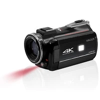 Minolta MN4K40NV 4K Ultra Hd 30MP 3" Touchscreen Night Vision Camcorder with Led Light, Black