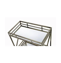 Multi-Function Metal Serving Cart – Rolling Bar Cart with Ample Storage