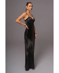Jluxlabel Women's Surreal Satin Maxi Dress
