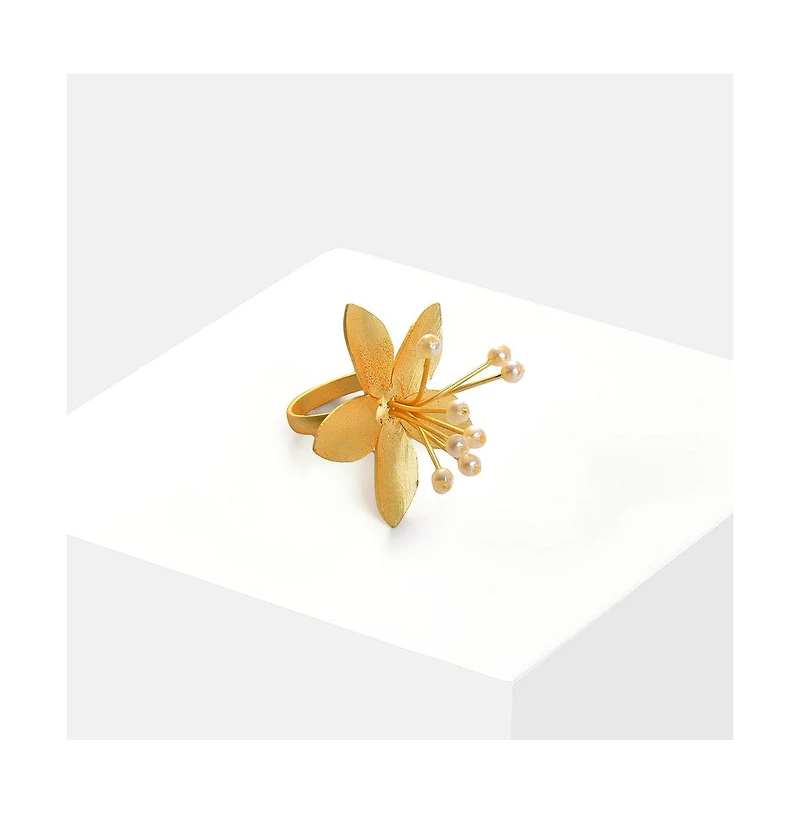 Sohi Women's Hibiscus Statement Ring