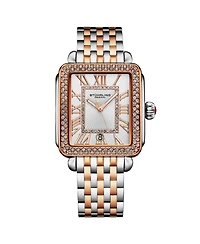 Stuhrling Women s VivreLuxe 34mm Rectangle Quartz Watch, Crystal Bezel, Roman Numeral Dial, Stainless Steel Bracelet