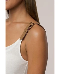 Jluxlabel Women's Shanti Faux Buckle Top