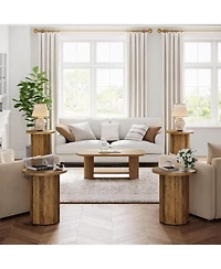 Tribesigns Round End Table for Living Room, Industrial Circle Side Table, Narrow Nightstand for Small Spaces, Living Room, Bedroom