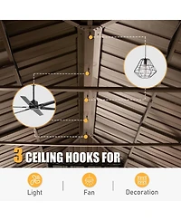 Outdoor Living 14x20FT Hardtop Gazebo, Permanent Metal Gazebo with Galvanized Steel Double Roof and Aluminum Frame, Curtain and Netting, Large Pavilio