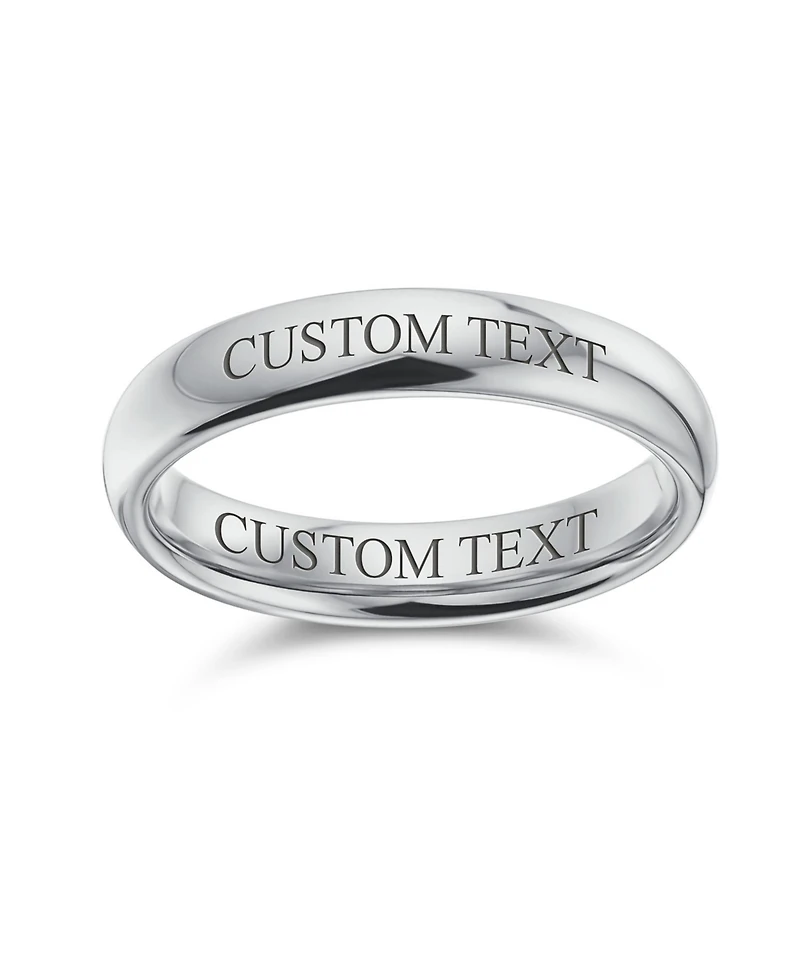 Bling Jewelry Simple Traditional .925 Sterling Silver Dome Band Ring 4MM Comfort Fit