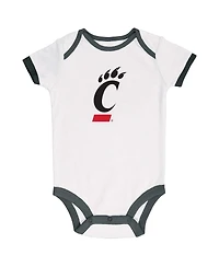 Champion Baby Boys and Girls Black/Gray/White Cincinnati Bearcats Bodysuit Set 3-Pack