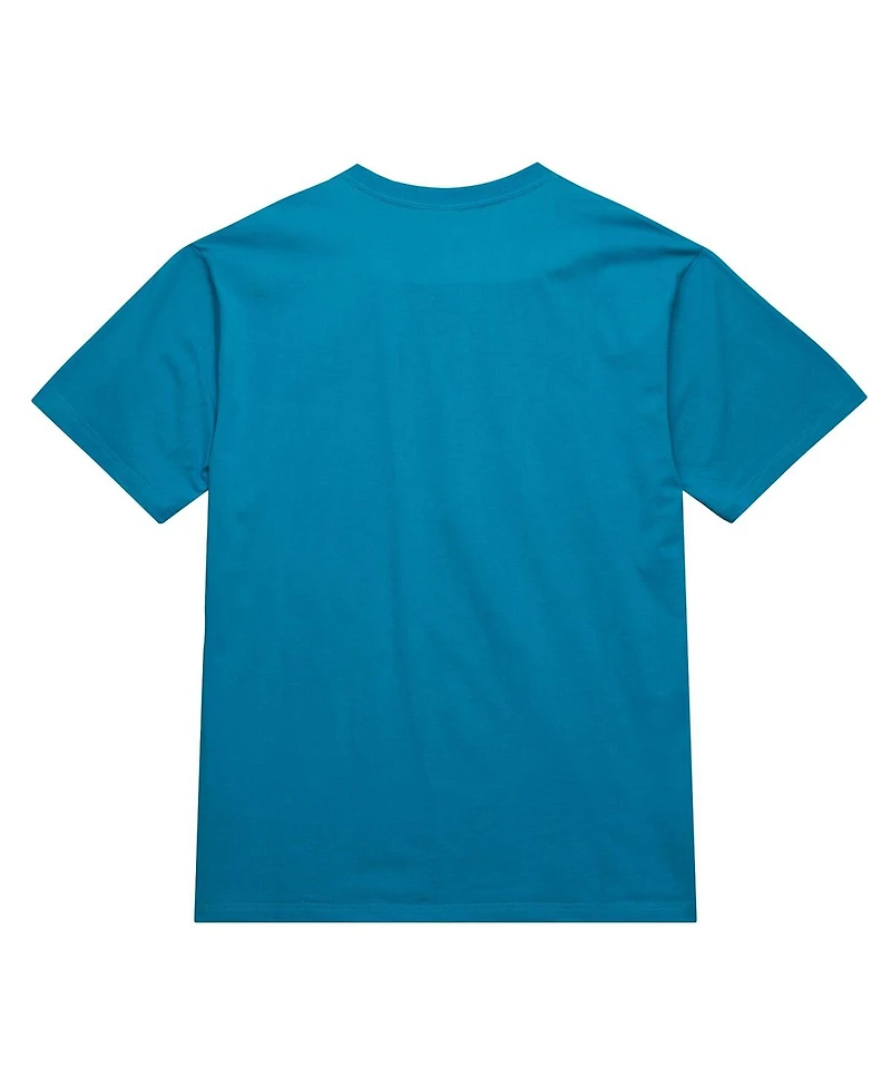 Mitchell & Ness Men's Teal Charlotte Hornets Hardwood Classics Neon Nights Premium T-Shirt