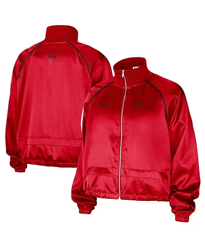 Nike Women's Red Chicago Bulls Courtside Retro Fly Raglan Full-Zip Jacket