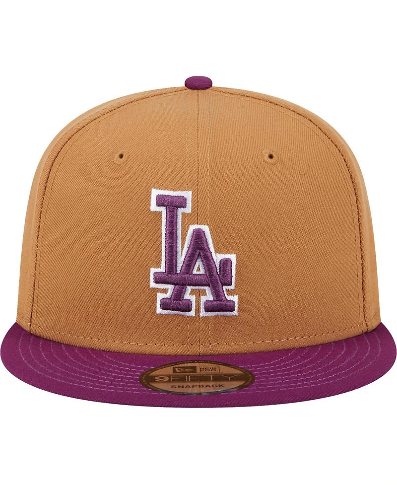 New Era Men's Brown/Purple Los Angeles Dodgers Color Pack Two-Tone 9FIFTY Snapback Hat