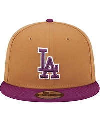 New Era Men's Brown/Purple Los Angeles Dodgers Color Pack Two-Tone 9FIFTY Snapback Hat
