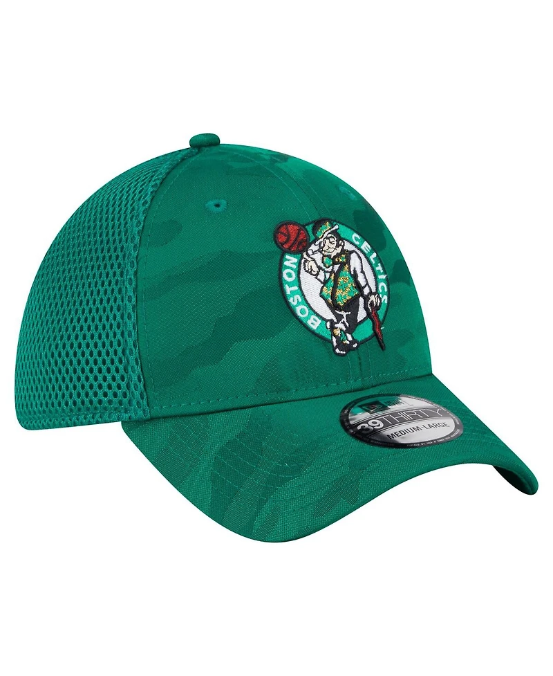 New Era Men's Kelly Green Boston Celtics Subtle Camo 39THIRTY Flex Hat