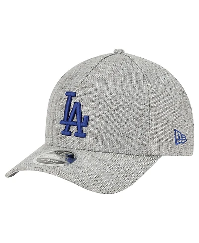 New Era Men's Gray Los Angeles Dodgers Cotton Weave M-Crown A-Frame 9FORTY Adjustable Hat