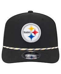 New Era Men's Black Pittsburgh Steelers Gameday Multi Rope 9SEVENTY Stretch-Snap Hat