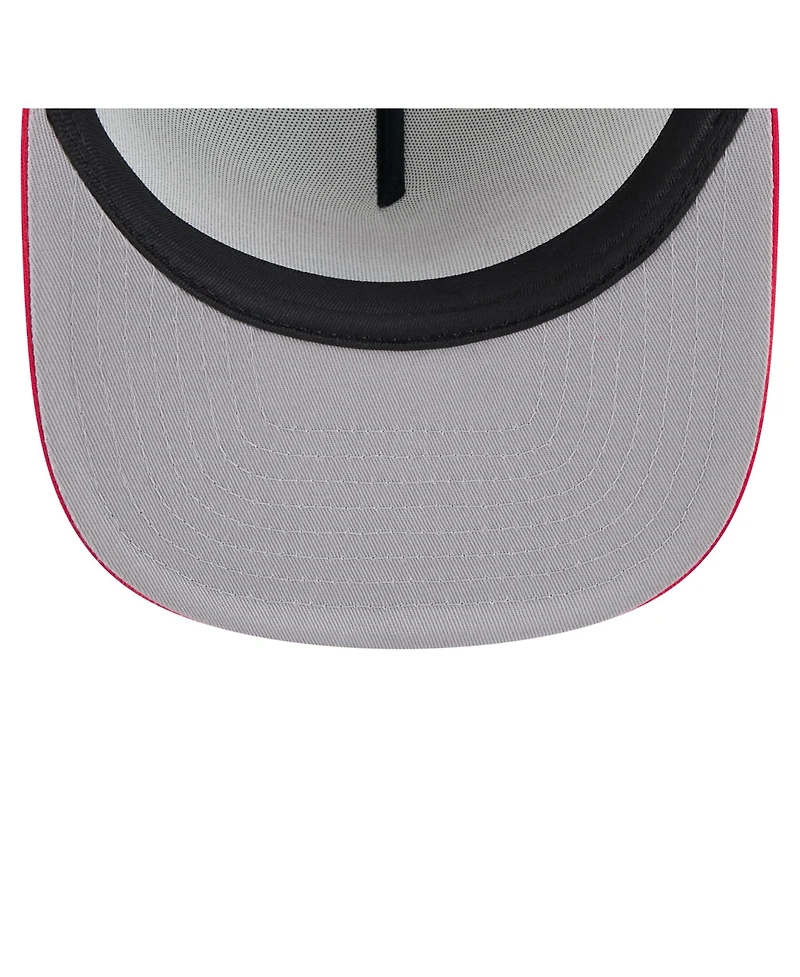 New Era Men's White/Red Cleveland Guardians Retro Script Trucker 9FIFTY Snapback Hat