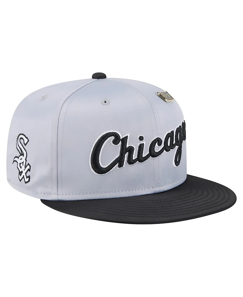 New Era Men's Gray/Black Chicago White Sox Satin 59FIFTY Fitted Hat