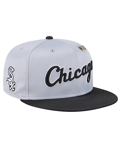 New Era Men's Gray/Black Chicago White Sox Satin 59FIFTY Fitted Hat