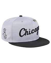 New Era Men's Gray/Black Chicago White Sox Satin 59FIFTY Fitted Hat