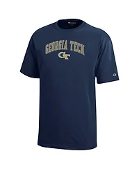 Champion Big Boys and Girls Navy Georgia Tech Yellow Jackets Arch Over Logo T-Shirt