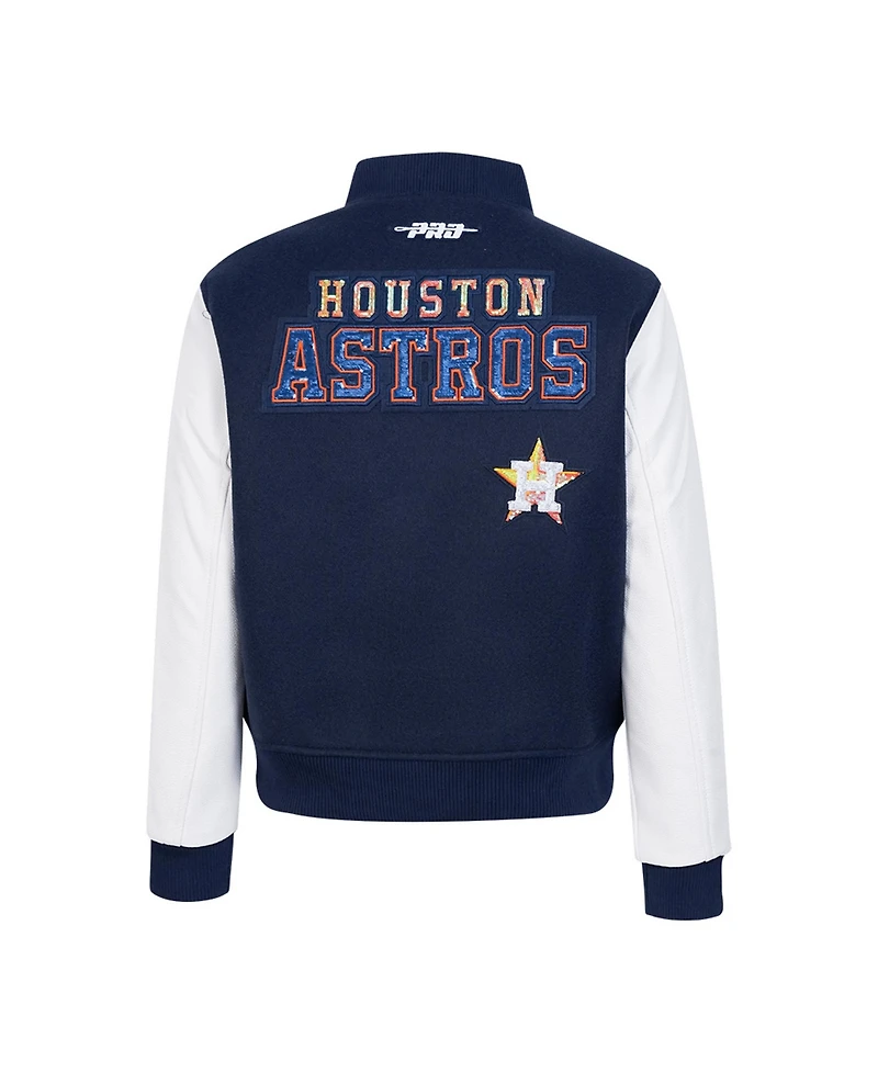 Pro Standard Women's Navy Houston Astros Game Day Classics Wool Varsity Jacket