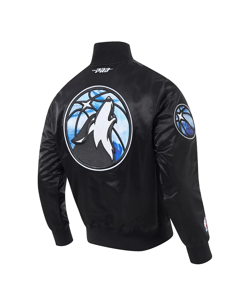 Pro Standard Men's Black Minnesota Timberwolves 2024/25 City Edition Chenille Satin Full-Snap Jacket