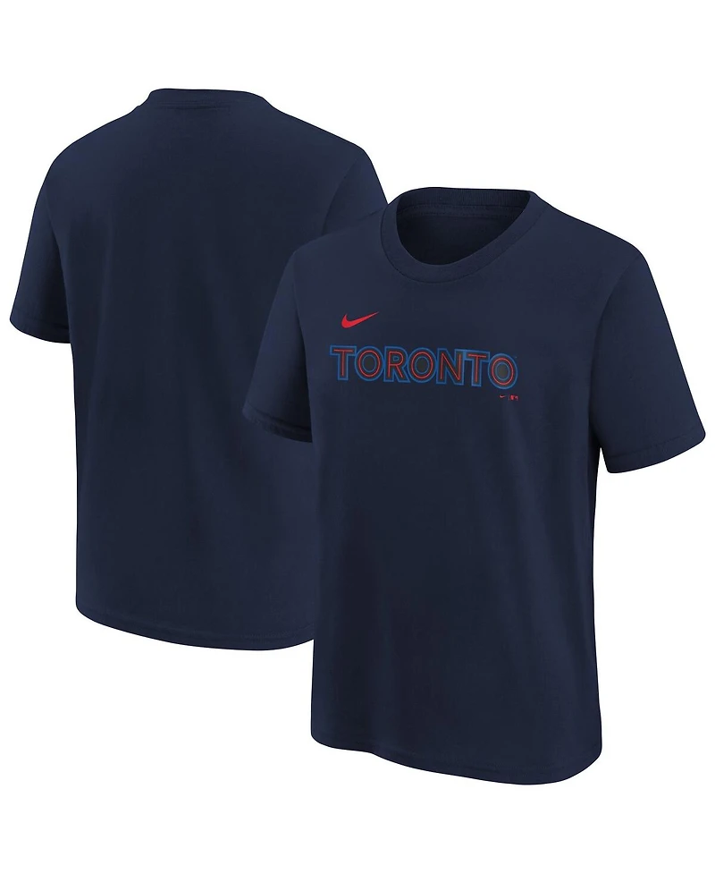 Nike Big Boys and Girls Navy Toronto Blue Jays City Connect Wordmark T-Shirt