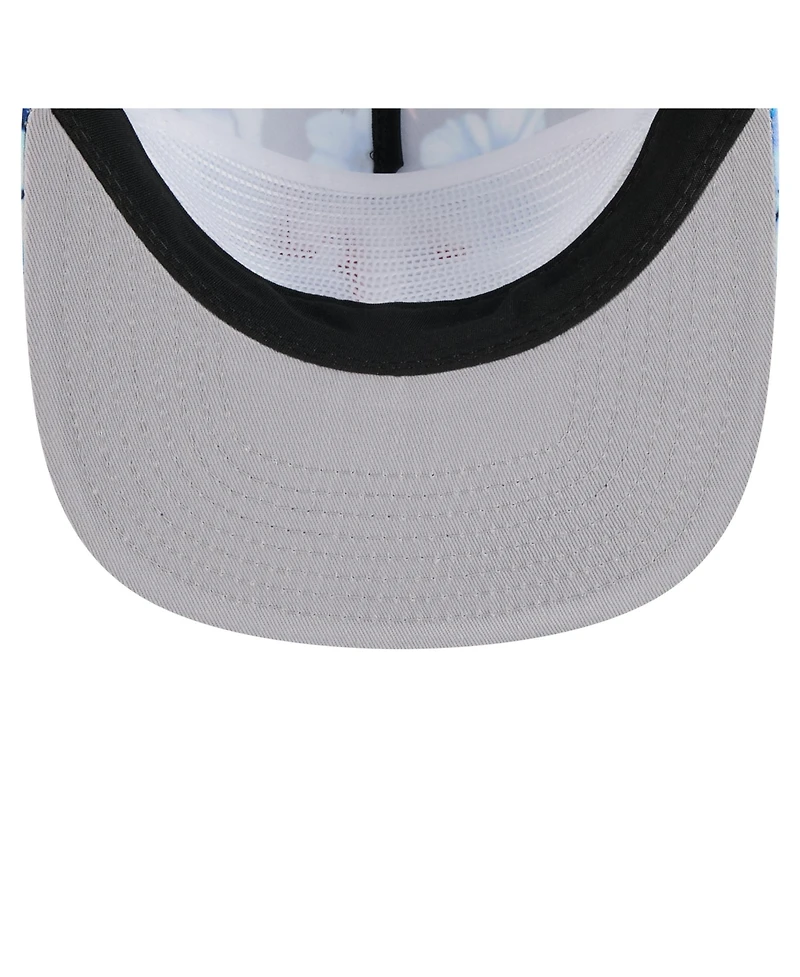 New Era Men's Royal Texas Rangers Adventure Pattern Golfer Trucker Snapback Hat