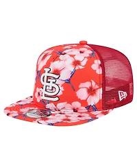 New Era Men's Red St. Louis Cardinals Adventure Pattern Golfer Trucker Snapback Hat