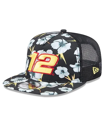 New Era Men's Black Ryan Blaney Adventure Pattern Golfer Adjustable Hat