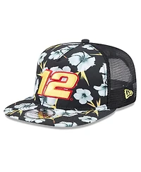 New Era Men's Black Ryan Blaney Adventure Pattern Golfer Adjustable Hat