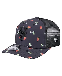 New Era Men's Black New York Mets Adventure Drinks Pattern 9SEVENTY Stretch-Snap Hat