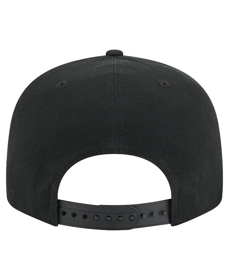 New Era Men's Black Dallas Mavericks Adventure Canvas Split Panel 9FIFTY Snapback Hat