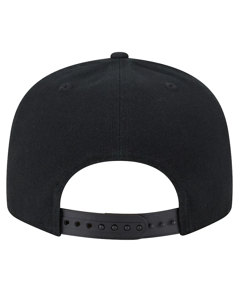 New Era Men's Black Boston Celtics Adventure Canvas Split Panel 9FIFTY Snapback Hat