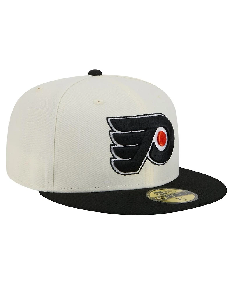 New Era Men's White Philadelphia Flyers Chrome Two-Toned 59FIFTY Fitted Hat