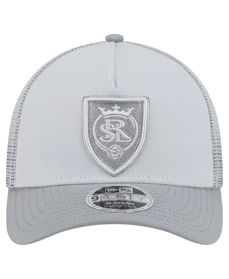 New Era Men's Gray Real Salt Lake Color Pack 9FORTY A-Frame Adjustable Trucker Hat